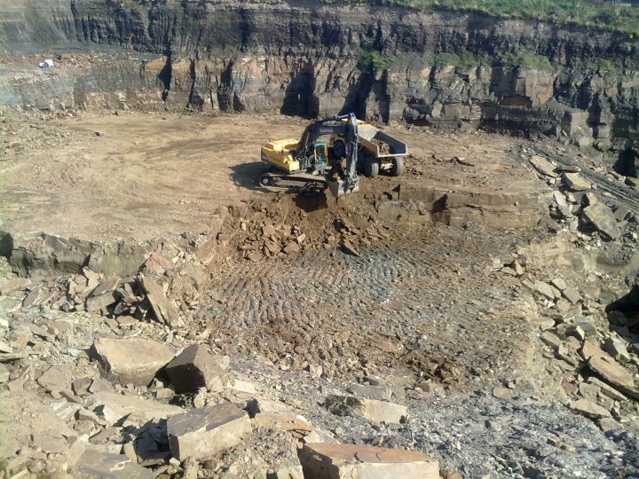 Quarrying Overburden in a Yorkstone Quarry